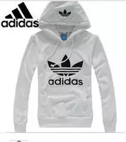 adidas mode coton veste hoodie hommes et femmes blanc noir
